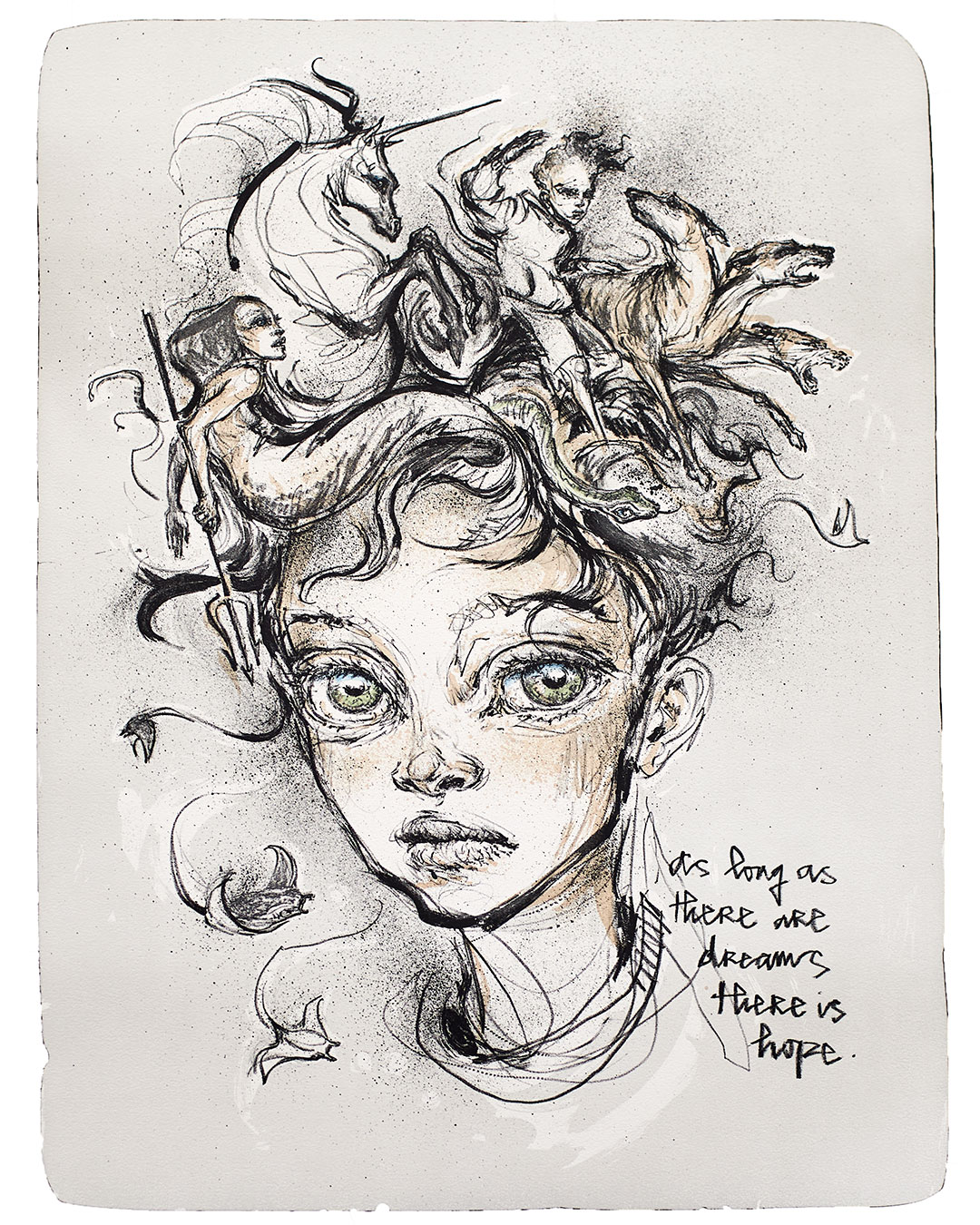 HERA HERAKUT SIGNED ART PRINT HAND EMBELLISHED LITHOGRAPH