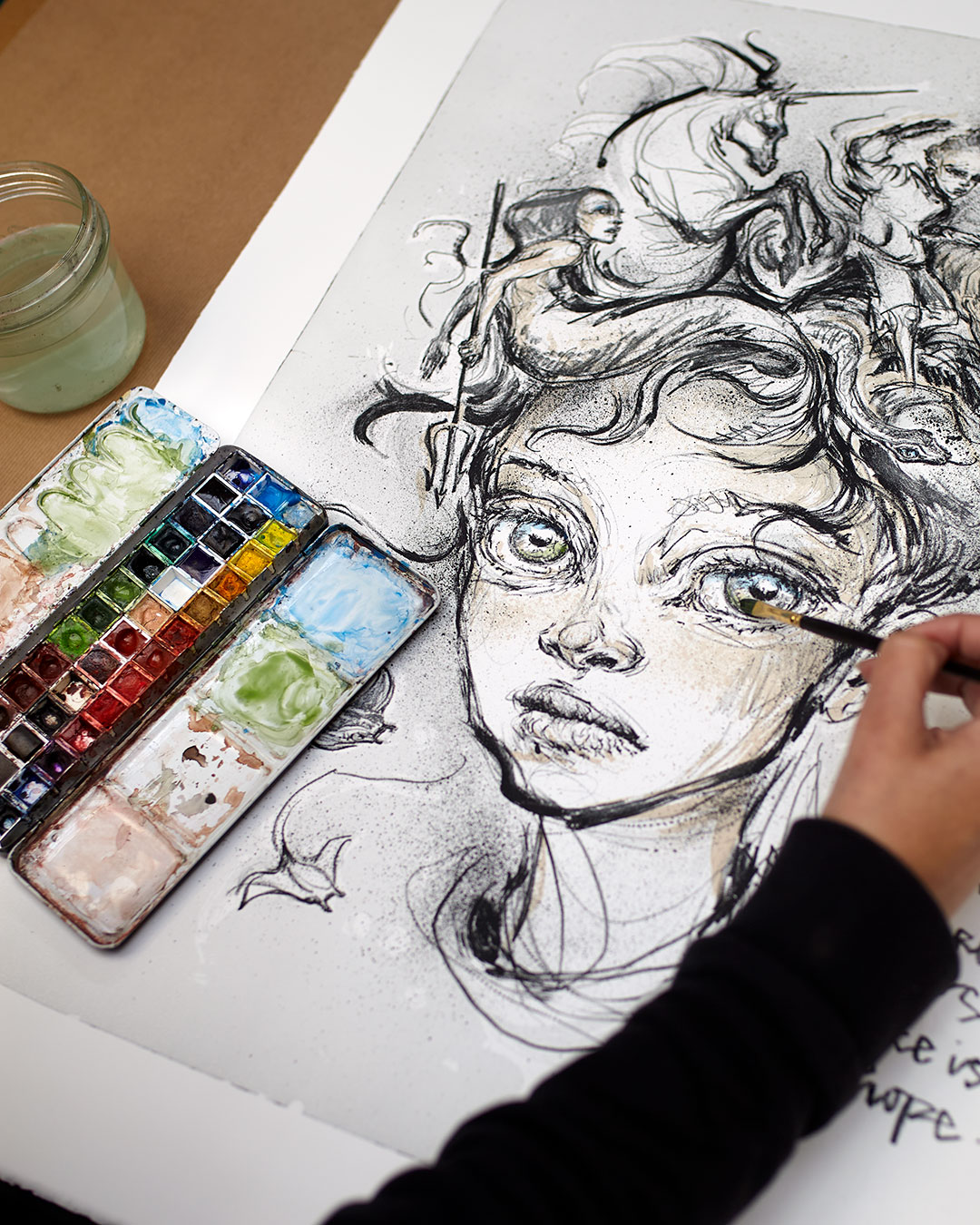 HERA HERAKUT SIGNED ART PRINT HAND EMBELLISHED LITHOGRAPH