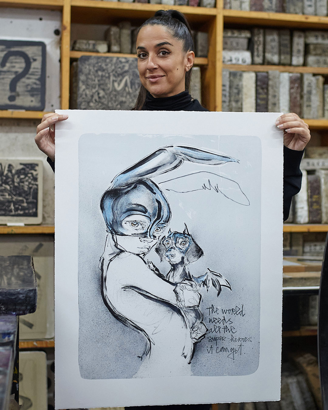 HERA HERAKUT SIGNED ART PRINT HAND EMBELLISHED LITHOGRAPH